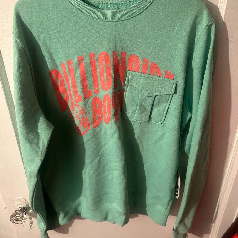 Billionaire Boys Club Teal Crewneck with Coral Logo
